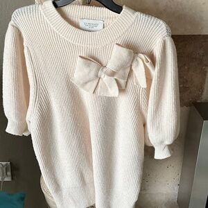 Women's Cream Bow Sweater